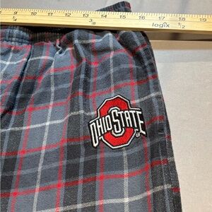 Ohio State Buckeyes Pajama Pants Mens Large Red Grey Plaid Varsity Sleepwear OSU